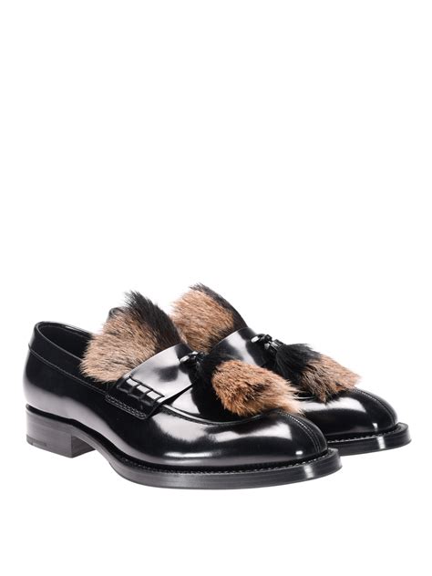 prada fur loafers